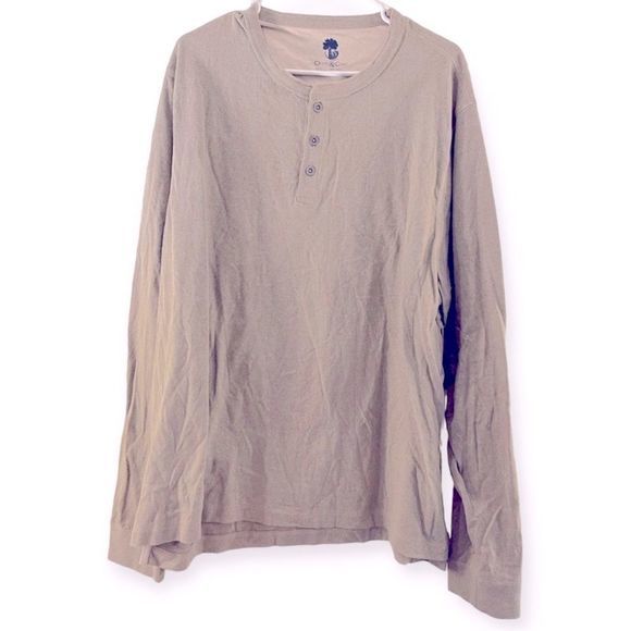 Ocean&Coast Mens Long Sleeve‎ Henley Shirt Size XL - Picture 1 of 3